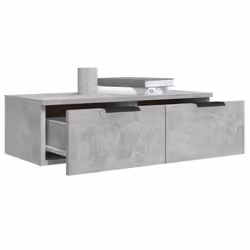vidaXL 2x Wall Cabinets Engineered Wood Floating Hanging Cabinet Multi Colours - Concrete grey - Additional view 9