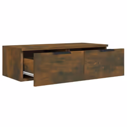 vidaXL 2x Wall Cabinets Engineered Wood Floating Hanging Cabinet Multi Colours - Smoked oak