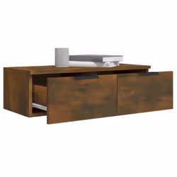 vidaXL 2x Wall Cabinets Engineered Wood Floating Hanging Cabinet Multi Colours - Smoked oak - Additional view 8