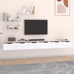 vidaXL 2x Wall Cabinets Engineered Wood Wall Floating Cabinet Multi Colours - White - Additional view 5