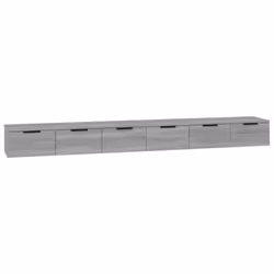 vidaXL 2x Wall Cabinets Engineered Wood Wall Floating Cabinet Multi Colours - Grey sonoma