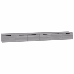 vidaXL 2x Wall Cabinets Engineered Wood Wall Floating Cabinet Multi Colours - Grey sonoma - Additional view 4