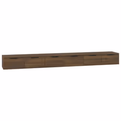 vidaXL 2x Wall Cabinets Engineered Wood Wall Floating Cabinet Multi Colours - Brown oak
