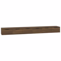 vidaXL 2x Wall Cabinets Engineered Wood Wall Floating Cabinet Multi Colours - Brown oak
