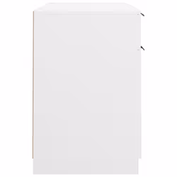 vidaXL Desk with Side Cabinet White Engineered Wood Office Computer Study Desk - Additional view 7