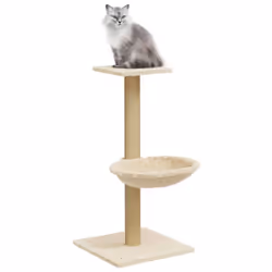 vidaXL Cat Tree with Sisal Scratching Post Cat Scratch Tower Multi Colours - Cream