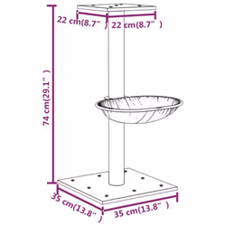 vidaXL Cat Tree with Sisal Scratching Post Cat Scratch Tower Multi Colours - Cream - Additional view 8