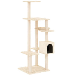 vidaXL Cat Tree with Sisal Scratching Posts Cat Climber Supply Multi Colours - Cream