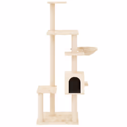 vidaXL Cat Tree with Sisal Scratching Posts Cat Climber Supply Multi Colours - Cream
