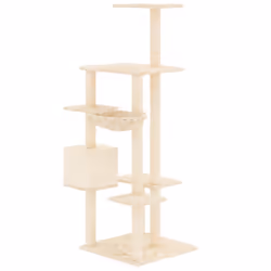 vidaXL Cat Tree with Sisal Scratching Posts Cat Climber Supply Multi Colours - Cream - Additional view 4