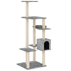 vidaXL Cat Tree with Sisal Scratching Posts Cat Climber Supply Multi Colours - Light grey