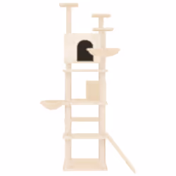vidaXL Cat Tree with Sisal Scratching Posts 191 cm Cat Climber Multi Colours - cream - Additional view 2