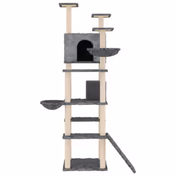 vidaXL Cat Tree with Sisal Scratching Posts 191 cm Cat Climber Multi Colours - dark grey