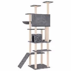 vidaXL Cat Tree with Sisal Scratching Posts 191 cm Cat Climber Multi Colours - dark grey - Additional view 4