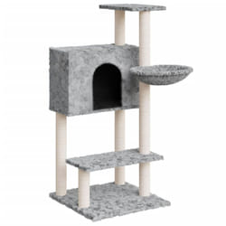 vidaXL Cat Tree with Sisal Scratching Posts 108.5 cm Cat Climber Multi Colours - Light grey