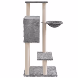 vidaXL Cat Tree with Sisal Scratching Posts 108.5 cm Cat Climber Multi Colours - Light grey - Additional view 4