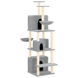 vidaXL Cat Tree with Sisal Scratching Posts 180 cm Cat Climber Multi Colours - Light grey