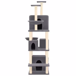 vidaXL Cat Tree with Sisal Scratching Posts 180 cm Cat Climber Multi Colours - Dark grey