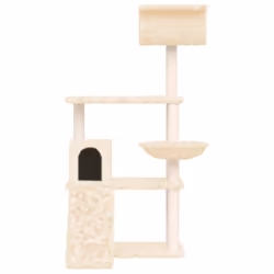 vidaXL Cat Tree with Sisal Scratching Posts 131 cm Cat Climber Multi Colours - Cream