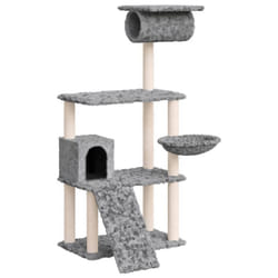 vidaXL Cat Tree with Sisal Scratching Posts 131 cm Cat Climber Multi Colours - Light grey