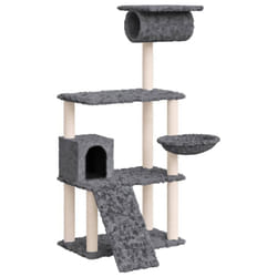 vidaXL Cat Tree with Sisal Scratching Posts 131 cm Cat Climber Multi Colours - Dark grey