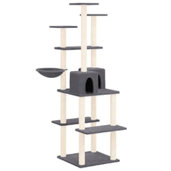 vidaXL Cat Tree with Sisal Scratching Posts Cat Activity Centre Multi Colours - Dark grey