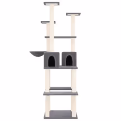 vidaXL Cat Tree with Sisal Scratching Posts Cat Activity Centre Multi Colours - Dark grey