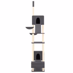vidaXL Floor to Ceiling Cat Tree 277-303 cm Scratch Tower Tree Multi Colours - Dark grey
