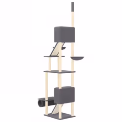 vidaXL Floor to Ceiling Cat Tree 277-303 cm Scratch Tower Tree Multi Colours - Dark grey - Additional view 4