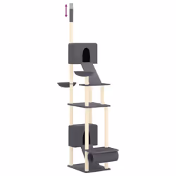 vidaXL Floor to Ceiling Cat Tree 277-303 cm Scratch Tower Tree Multi Colours - Dark grey - Additional view 5
