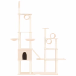 vidaXL Cat Tree with Sisal Scratching Posts Cat Activity Centre Cat Climbing - Cream