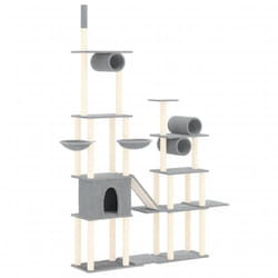 vidaXL Cat Tree with Sisal Scratching Posts Cat Activity Centre Cat Climbing - Light grey