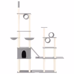 vidaXL Cat Tree with Sisal Scratching Posts Cat Activity Centre Cat Climbing - Light grey