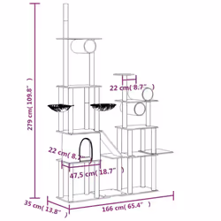 vidaXL Cat Tree with Sisal Scratching Posts Cat Activity Centre Cat Climbing - Light grey