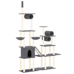 vidaXL Cat Tree with Sisal Scratching Posts Cat Activity Centre Cat Climbing - Dark grey