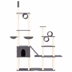 vidaXL Cat Tree with Sisal Scratching Posts Cat Activity Centre Cat Climbing - Dark grey