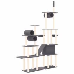 vidaXL Cat Tree with Sisal Scratching Posts Cat Activity Centre Cat Climbing - Dark grey - Additional view 4