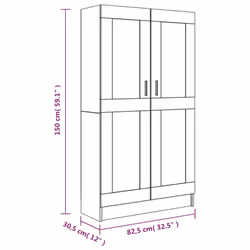 vidaXL Book Cabinet Storage Rack Bookshelf Bookcase Sideboard Engineered Wood - brown oak