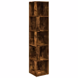 ) vidaXL Corner Cabinet Rack Standing Shelf Storage Cabinet Engineered Wood - Smoked oak, 33 x 33 x 164.5 cm (W x D x H - Additional view 2