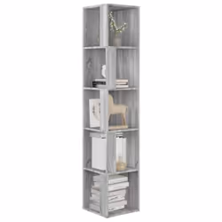 ) vidaXL Corner Cabinet Rack Standing Shelf Storage Cabinet Engineered Wood - Grey sonoma, 33 x 33 x 164.5 cm (W x D x H