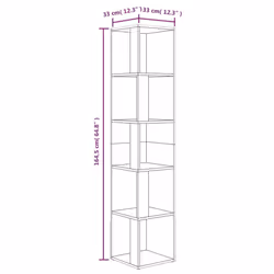 ) vidaXL Corner Cabinet Rack Standing Shelf Storage Cabinet Engineered Wood - Grey sonoma, 33 x 33 x 164.5 cm (W x D x H - Additional view 4