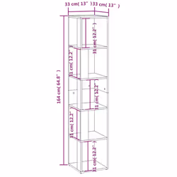 ) vidaXL Corner Cabinet Rack Standing Shelf Storage Cabinet Engineered Wood - Grey sonoma, 33 x 33 x 164.5 cm (W x D x H - Additional view 8