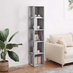) vidaXL Corner Cabinet Rack Standing Shelf Storage Cabinet Engineered Wood - Grey sonoma, 33 x 33 x 164.5 cm (W x D x H - Additional view 9