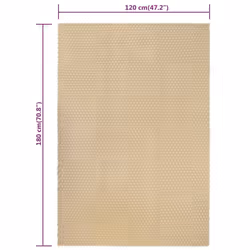 vidaXL Rug Rectangular Cotton Indoor Floor Carpet Mat Rug Multi Colours/Sizes - Brown, 120 x 180 cm - Additional view 5