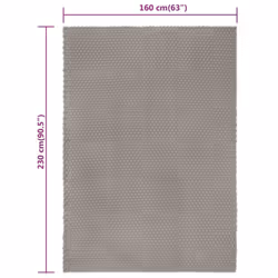 vidaXL Rug Rectangular Cotton Indoor Floor Carpet Mat Rug Multi Colours/Sizes - Grey, 160 x 230 cm