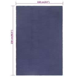 vidaXL Rug Rectangular Cotton Indoor Floor Carpet Mat Rug Multi Colours/Sizes - Navy blue, 160 x 230 cm - Additional view 5