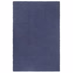 vidaXL Rug Rectangular Cotton Indoor Floor Carpet Mat Rug Multi Colours/Sizes - Navy blue, 180 x 250 cm