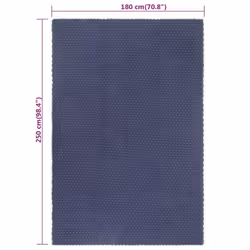 vidaXL Rug Rectangular Cotton Indoor Floor Carpet Mat Rug Multi Colours/Sizes - Navy blue, 180 x 250 cm