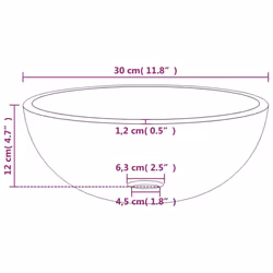 ) vidaXL Basin Tempered Glass Bathroom Sink Basin Multi Colours Multi Sizes - Frosted, 30 x 12 cm (Diam. x H