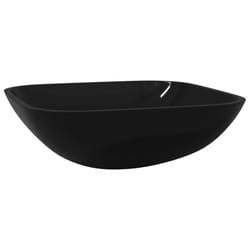 vidaXL Basin Glass Bathroom Sink Home Washroom Sink Bowl Basin Multi Colours - Black